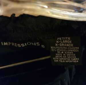 Women's Impressions Velveteen v-neck top with bell sleeves ruffle trim & skirt